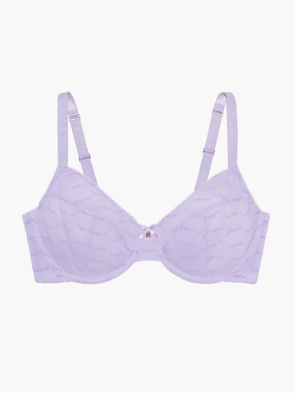 Flocked Logo Unlined Demi Bra